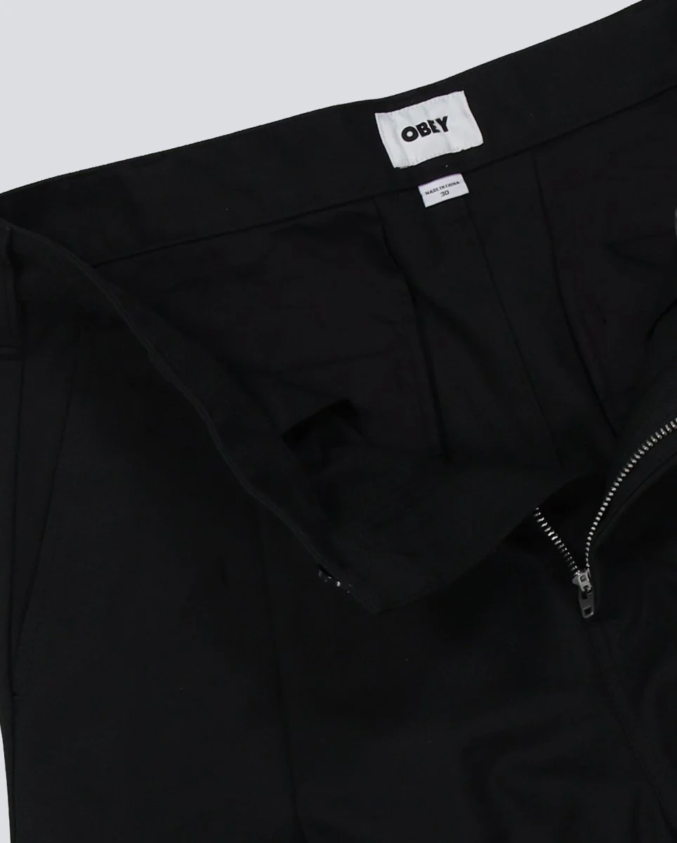 Pantalón Corto Obey Dean Pleated Negro Hombre - Image 4