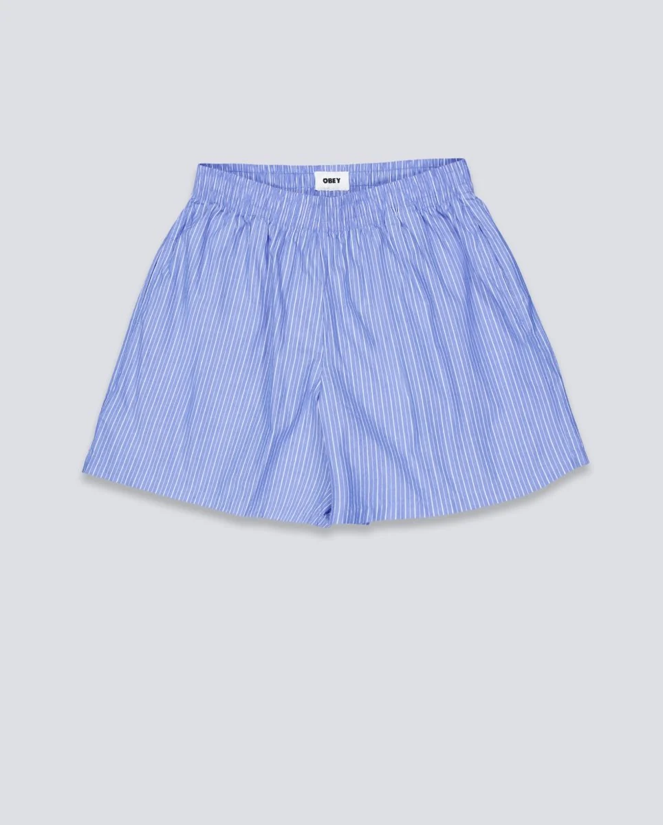 Pantalón Corto Obey Leisure Stripe Azul Mujer
