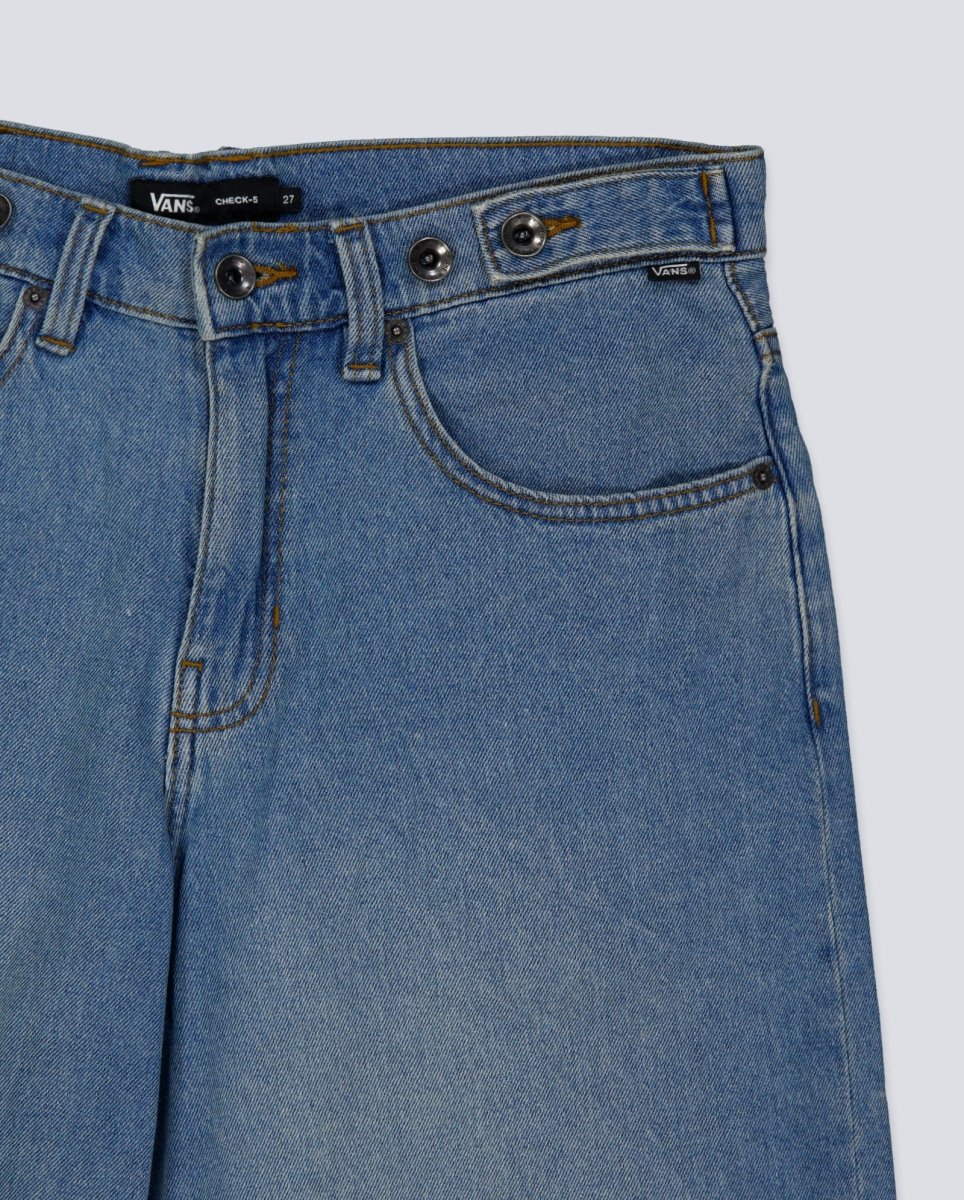 Pantalón Corto Vans Cinched Check Azul Mujer - Image 2
