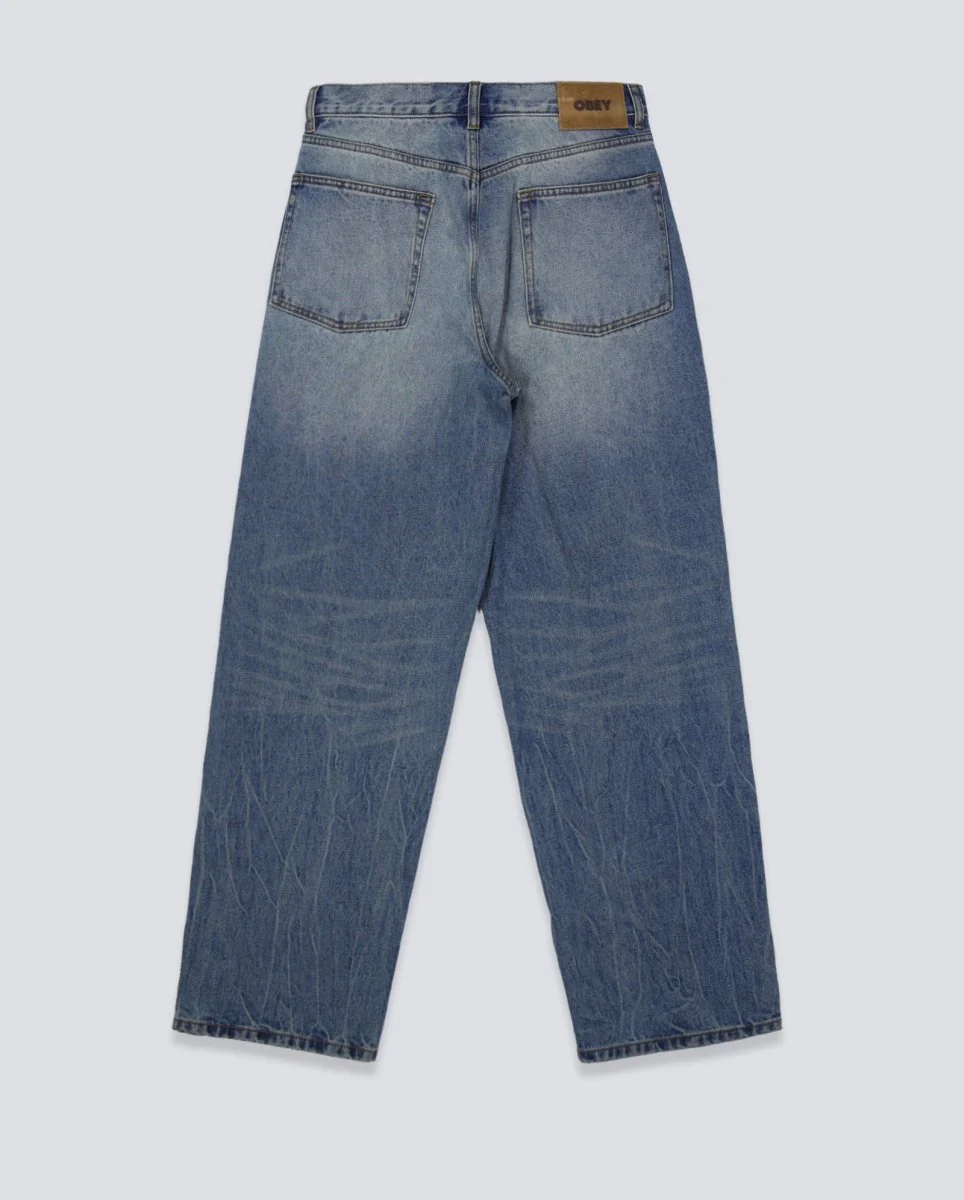 Pantalón Obey Class Baggy Vintage Denim Azul Hombre - Image 3