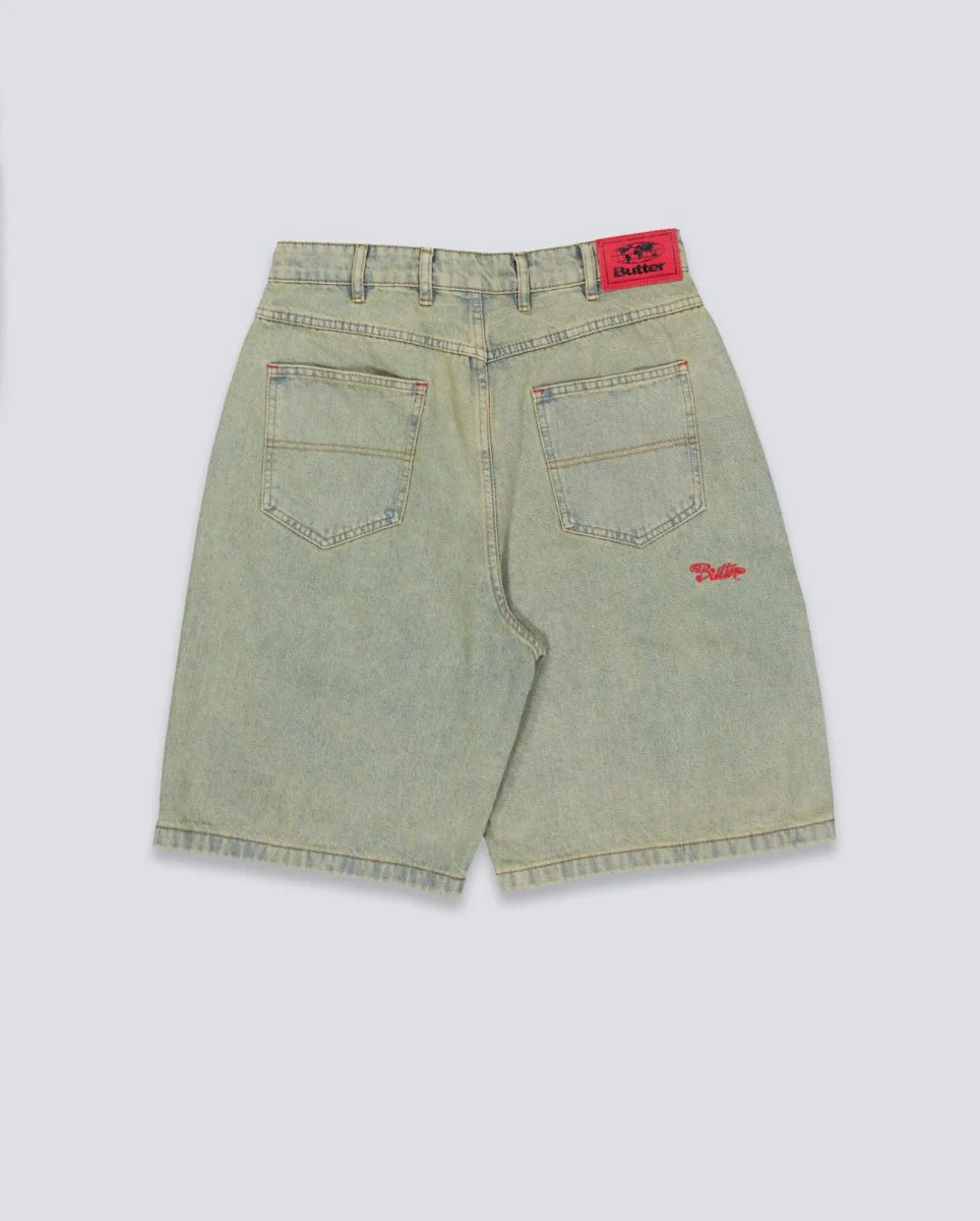 Pantalones Cortos Butter Goods Garage Denim Gris Unisex - Image 3