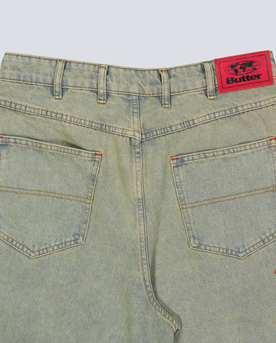 Pantalones Cortos Butter Goods Garage Denim Gris Unisex - Image 4