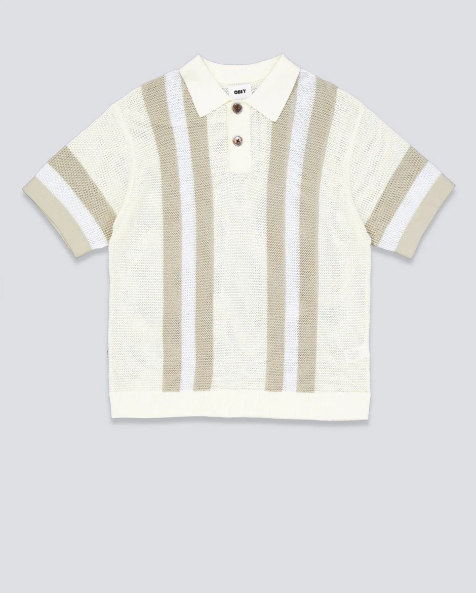 Polo Obey Seth Blanco Y Beige Hombre