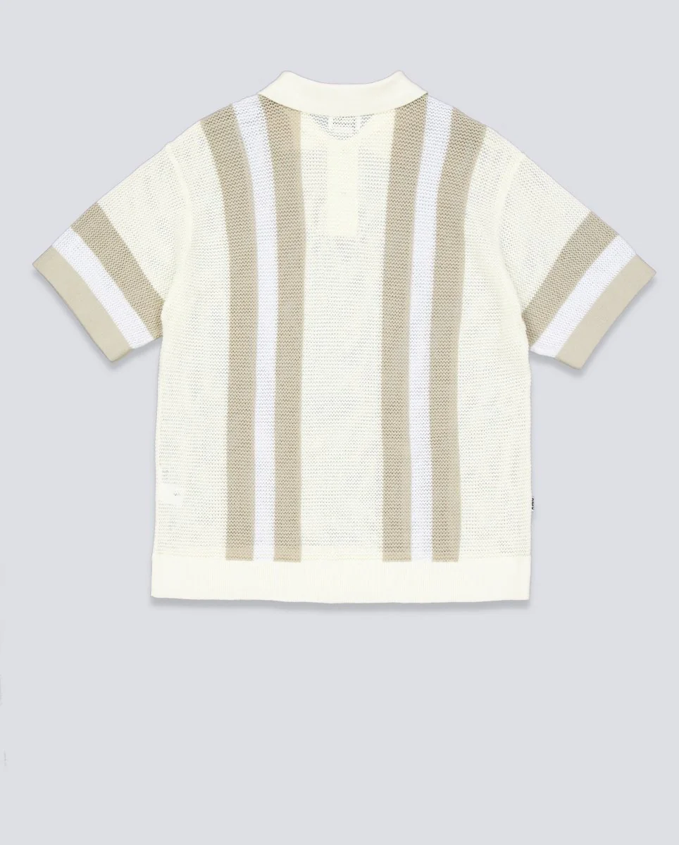 Polo Obey Seth Blanco Y Beige Hombre - Image 2