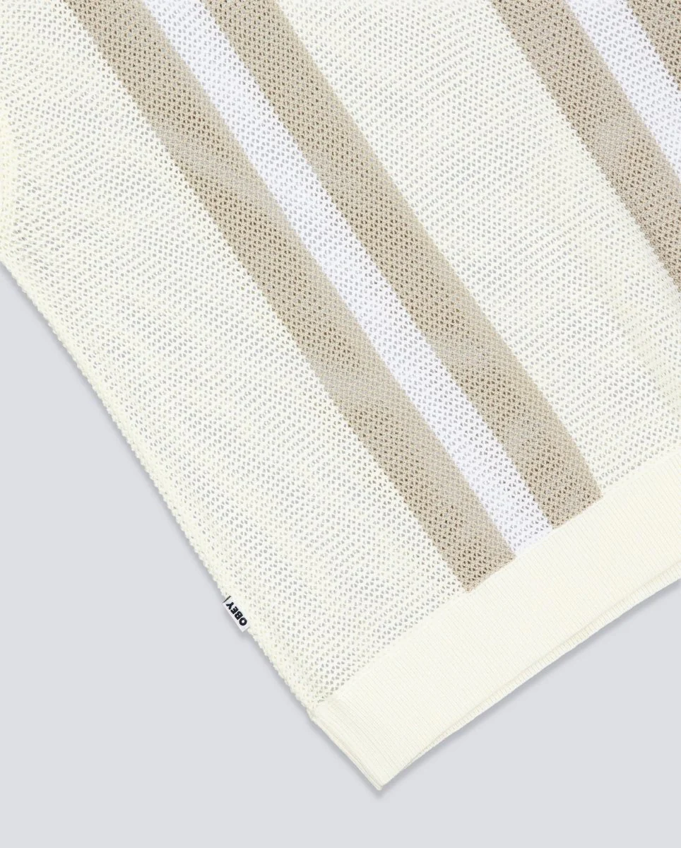 Polo Obey Seth Blanco Y Beige Hombre - Image 6