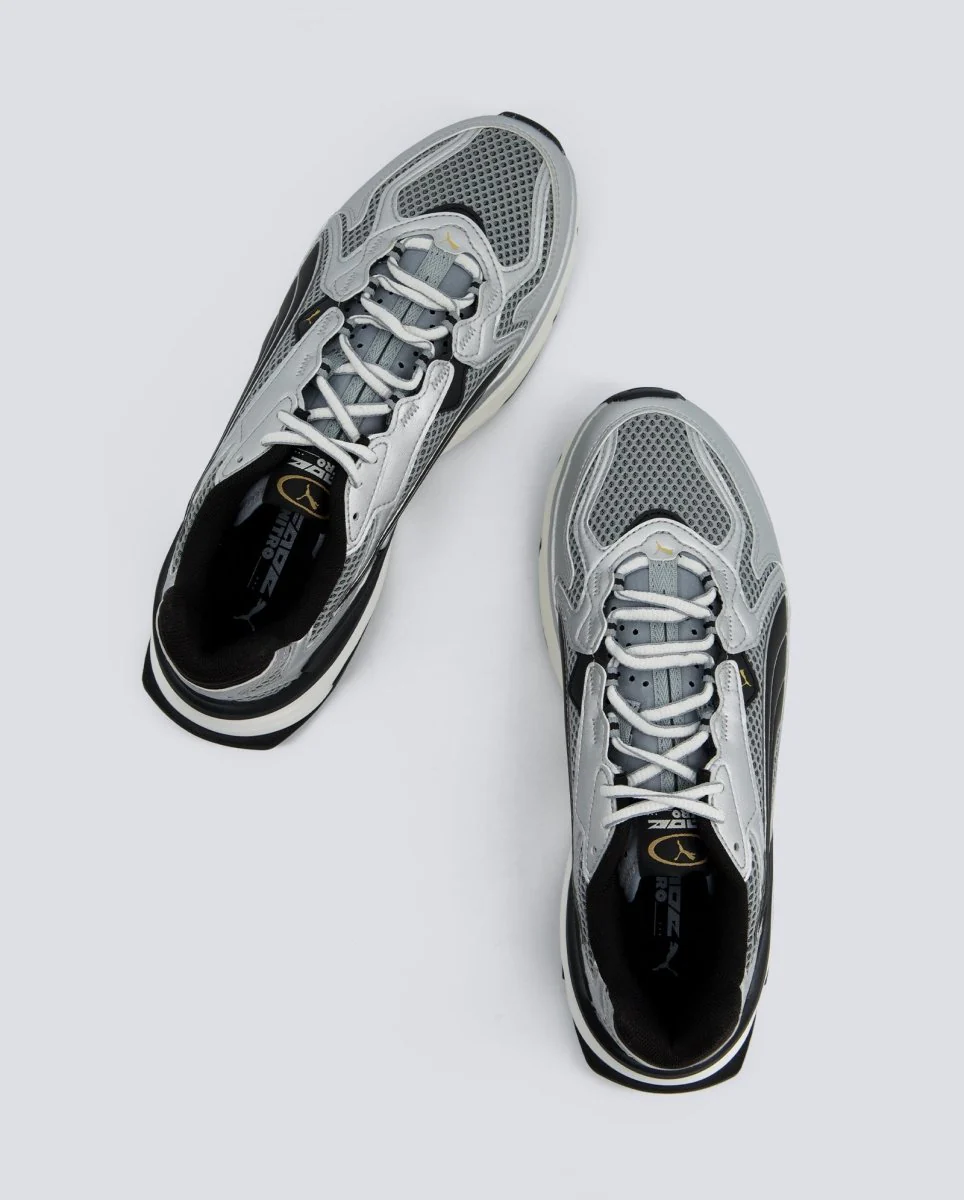 Puma Fade Nitro LS Plata Gris Negro Hombre - Image 3