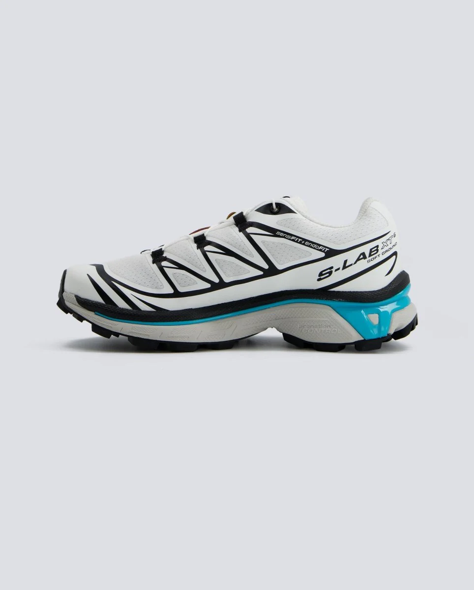 Salomon XT-6 Negro Blanco Azul Mujer - Image 4