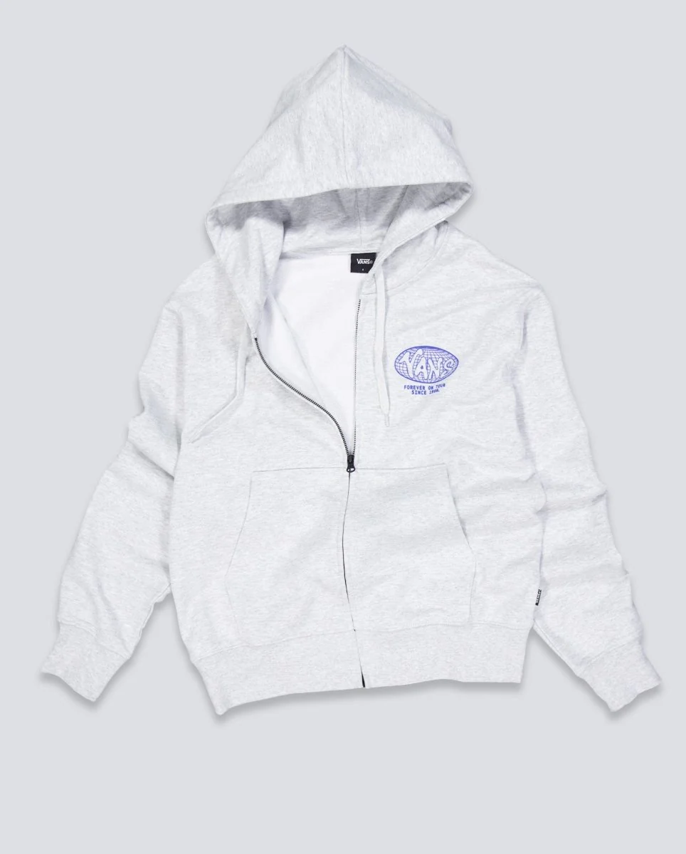 Sudadera con Capucha Vans World Tour Loose Gris Unisex - Image 2