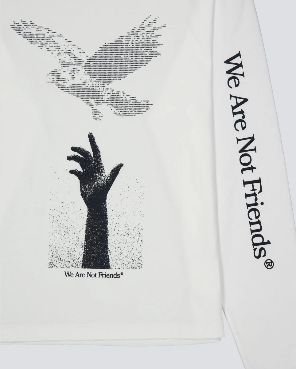 Sudadera We Are Not Friends AscII Falcon Blanca Unisex - Image 2