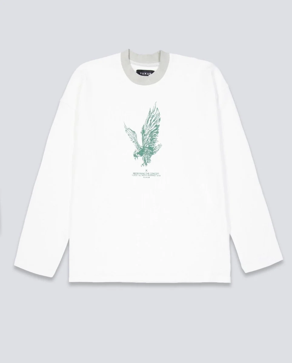 Sudadera Yuxus White Cronos Waffle Lonsleeve Blanco Unisex