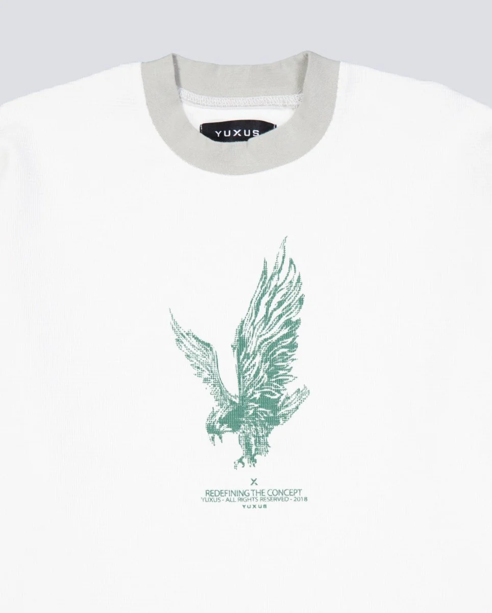 Sudadera Yuxus White Cronos Waffle Lonsleeve Blanco Unisex - Image 6