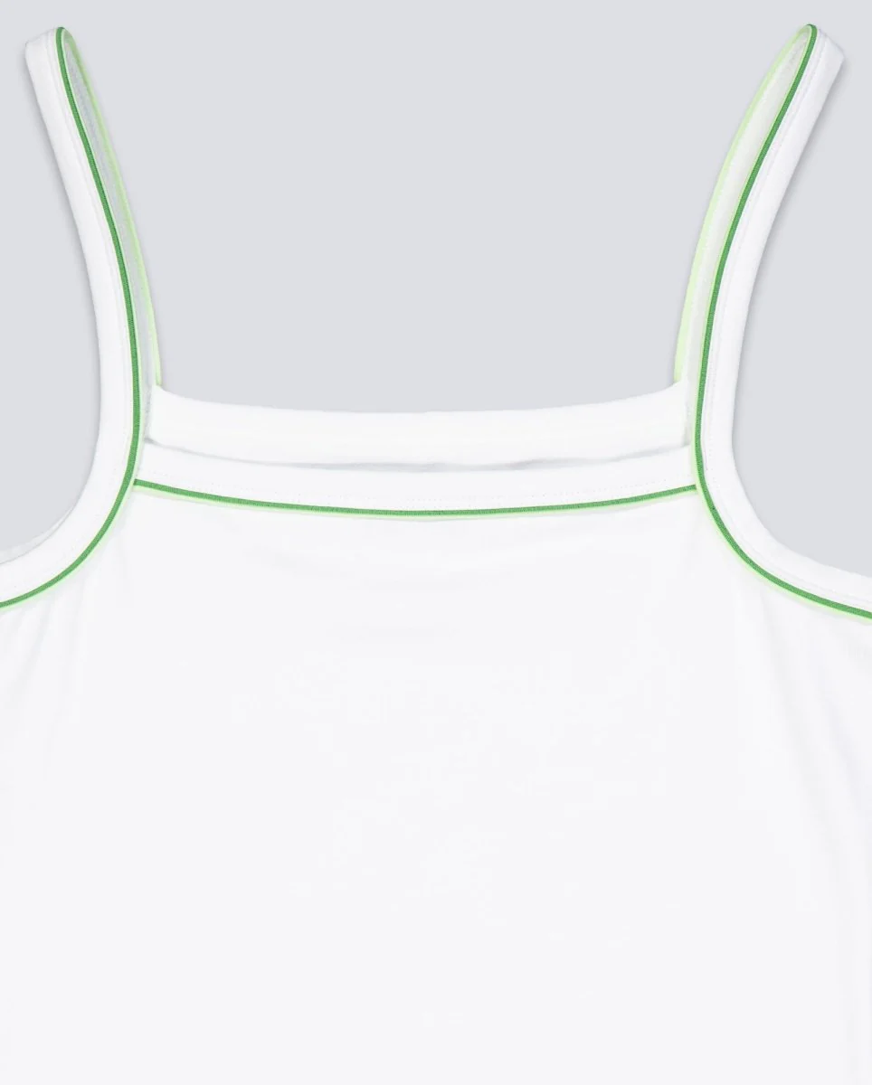 Top De Tirantes Lacoste Blanco y Verde Mujer - Image 5