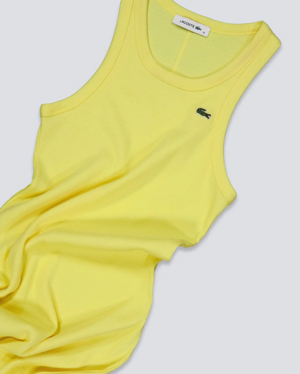 Vestido Largo Lacoste Robe Amarillo Mujer - Image 3